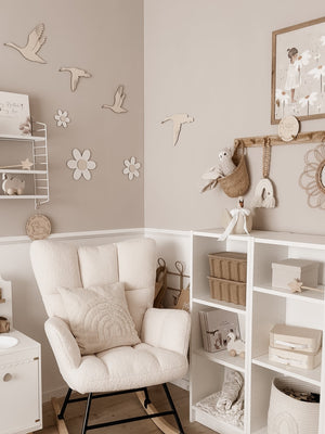 4 Fluggänse aus Holz - graviert