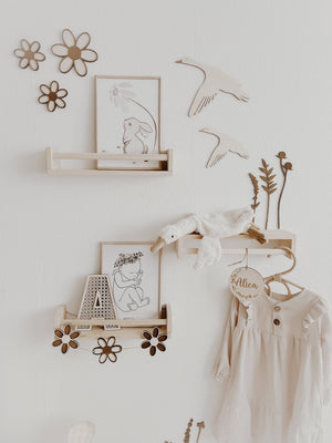 4 Fluggänse aus Holz - graviert - BohoWildflowerVibes