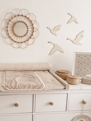 4 Fluggänse aus Holz - graviert - BohoWildflowerVibes