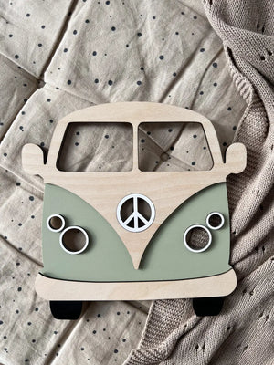 Bus aus Holz - Grün, Birke - BohoWildflowerVibes