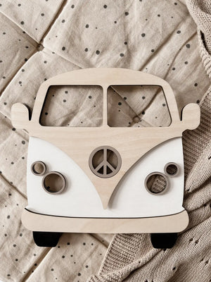 Bus aus Holz - Weiß, Birke - BohoWildflowerVibes