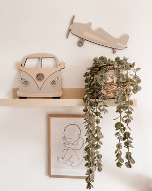 Flugzeug aus Holz - Beige