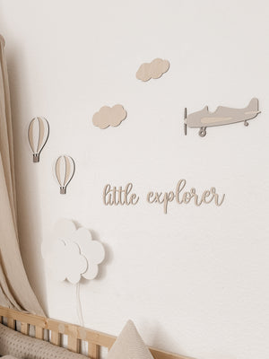 Flugzeug aus Holz - Beige