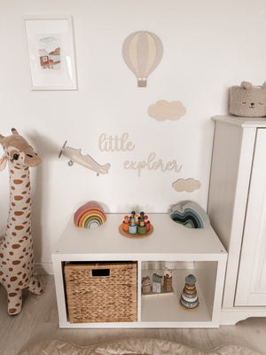 Flugzeug aus Holz - Beige