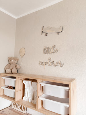 Flugzeug aus Holz - Beige