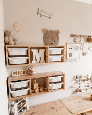 Flugzeug aus Holz - Beige