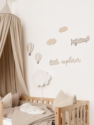 Flugzeug aus Holz - Beige