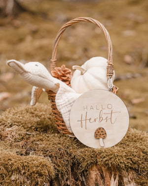 Hallo Herbst Holztafel