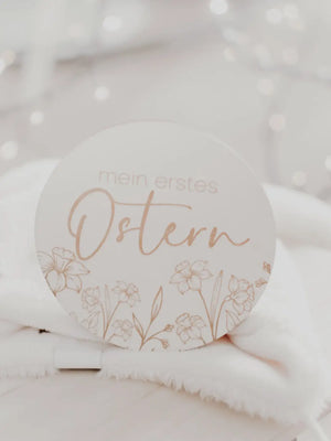 Meilensteinkarte - mein erstes Ostern - Narzissen - BohoWildflowerVibes