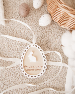 Osterkorbanhänger - Hase weiß