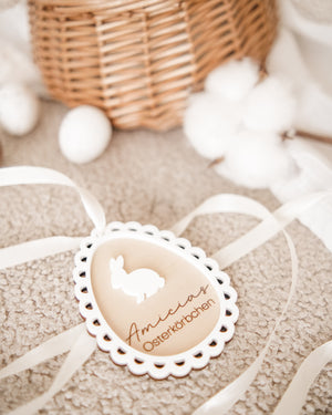 Osterkorbanhänger - Hase weiß