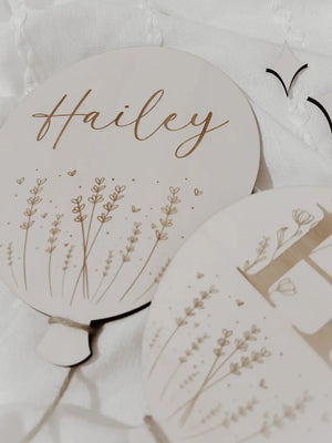 Personalisierter Ballon aus Holz - BohoWildflowerVibes