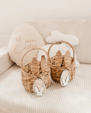Personalisierter Osterkorbanhänger - Hase weiß mit Namen
