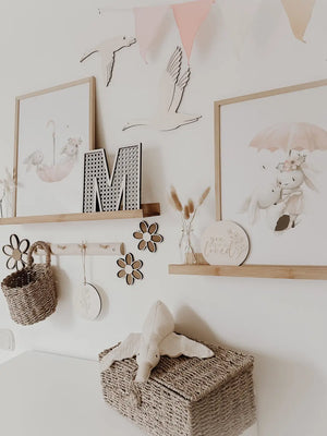 Rattan Buchstabe aus Holz, Wanddekoration, Alphabet, Kinderzimmer und Babyzimmer - BohoWildflowerVibes