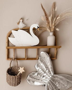 Schwan aus Holz mit Ständer
