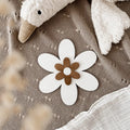 3 Holzblumen - weiß, nussbraun - BohoWildflowerVibes