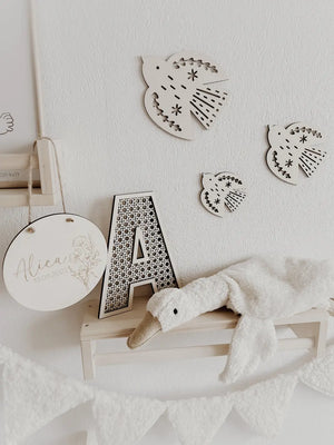 3 Tauben im Set, Wanddekoration für Kinderzimmer und Babyzimmer, minimalistisch - BohoWildflowerVibes