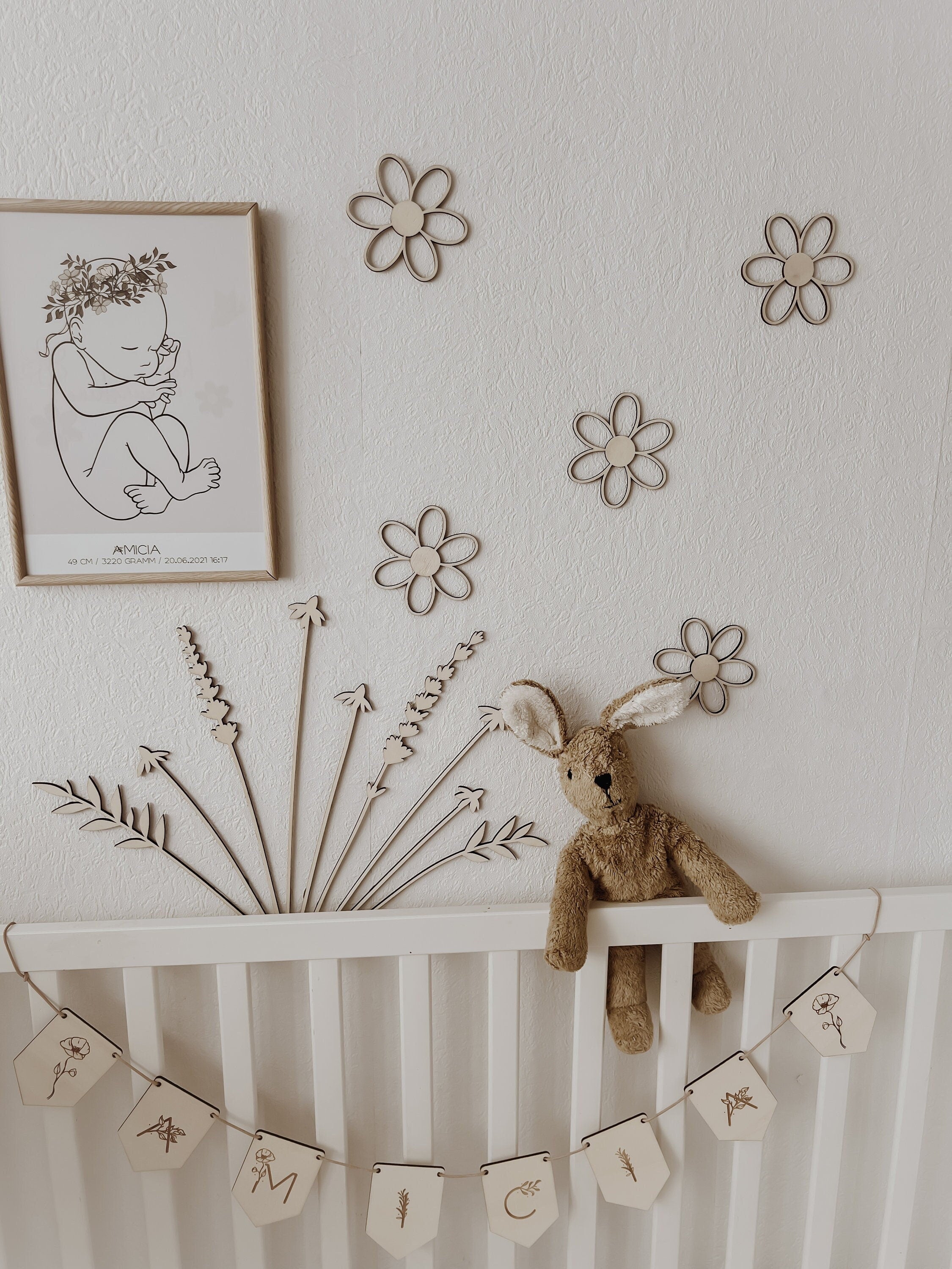 5 Holzblumen - BohoWildflowerVibes