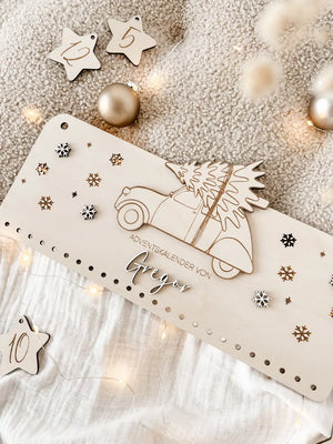 Adventskalender aus Holz personalisiert - Auto