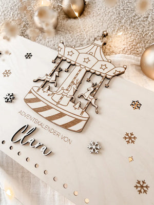 Adventskalender aus Holz personalisiert - Karussell