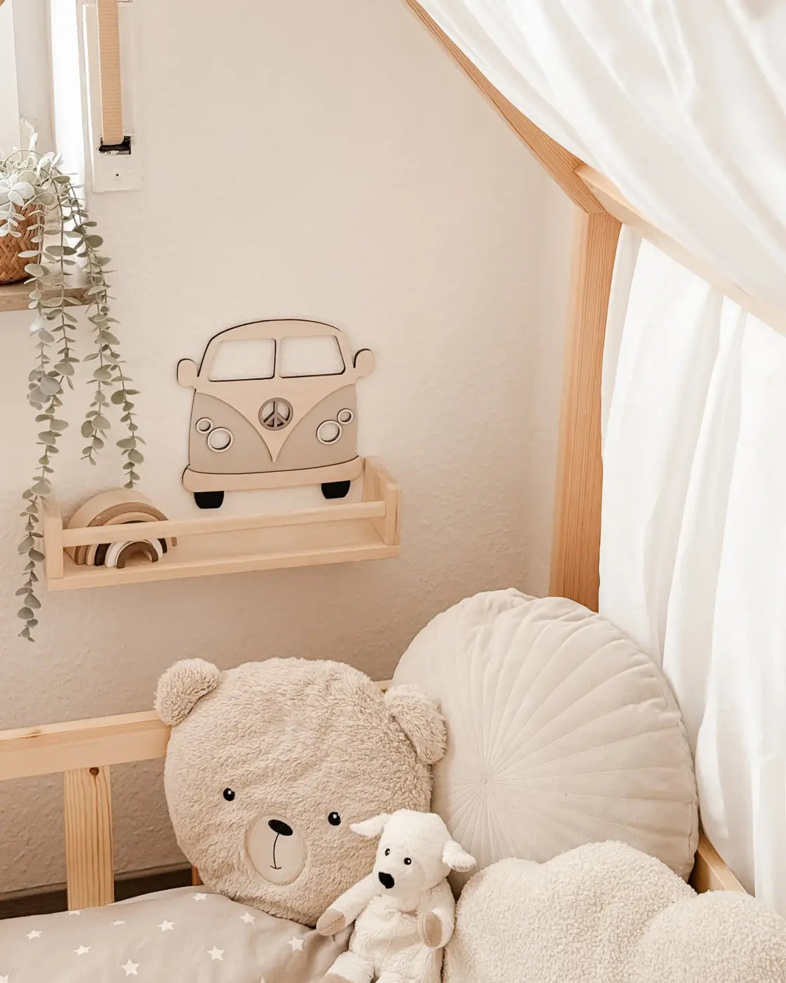 Bus aus Holz - Beige Birke