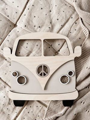 Bus aus Holz - Beige, Birke - BohoWildflowerVibes