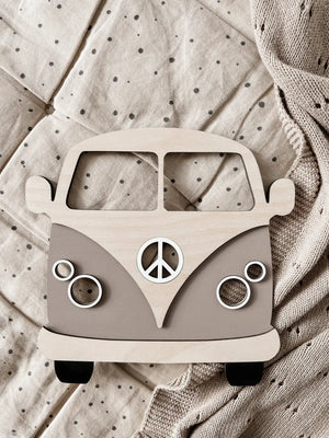 Bus aus Holz - Braun, Birke - BohoWildflowerVibes