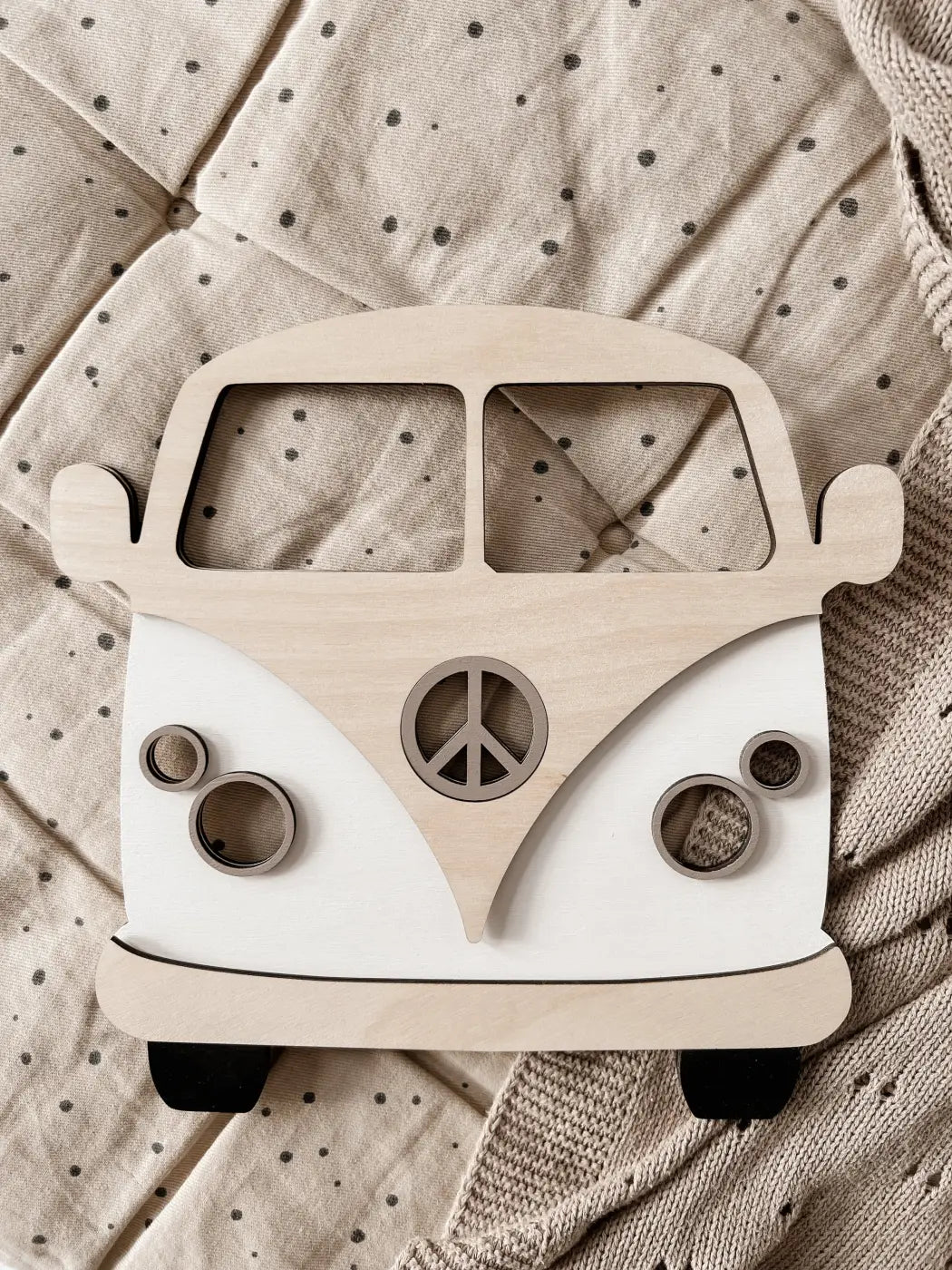 Bus aus Holz - Weiß, Birke - BohoWildflowerVibes