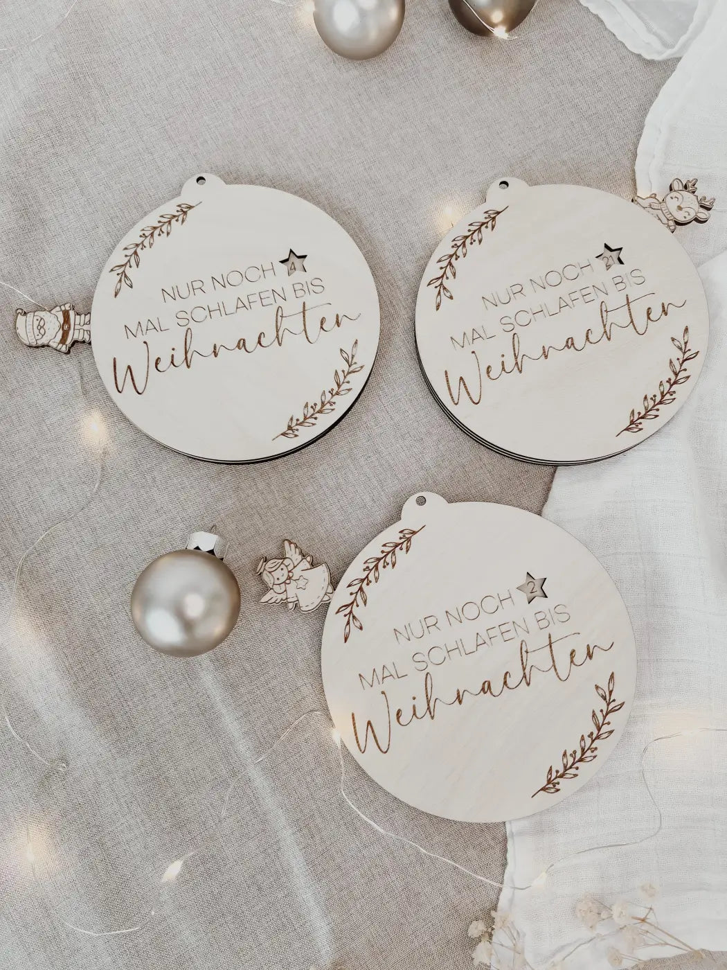 Countdowntafel Weihnachten aus Holz - BohoWildflowerVibes