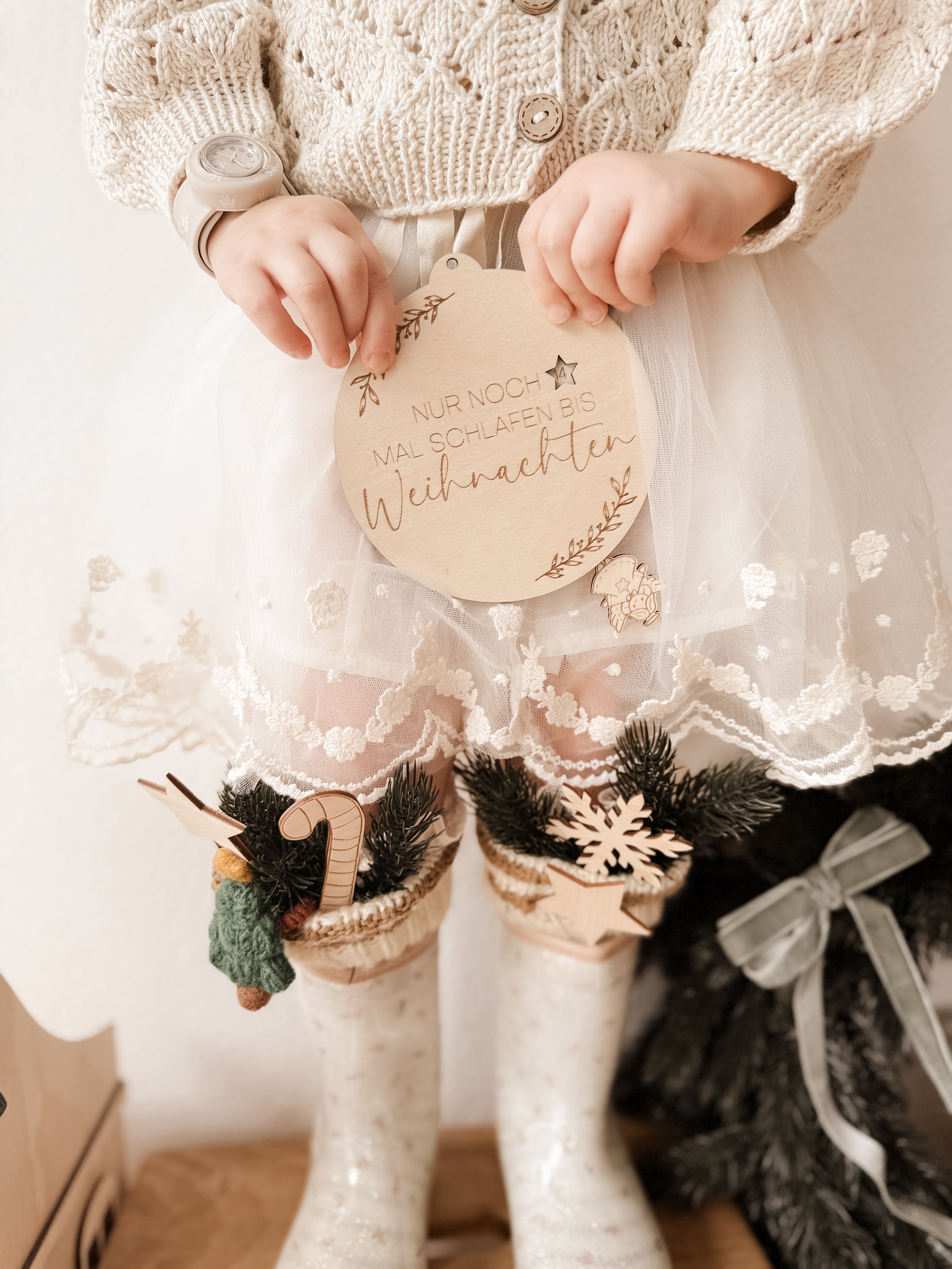 Countdowntafel Weihnachten aus Holz