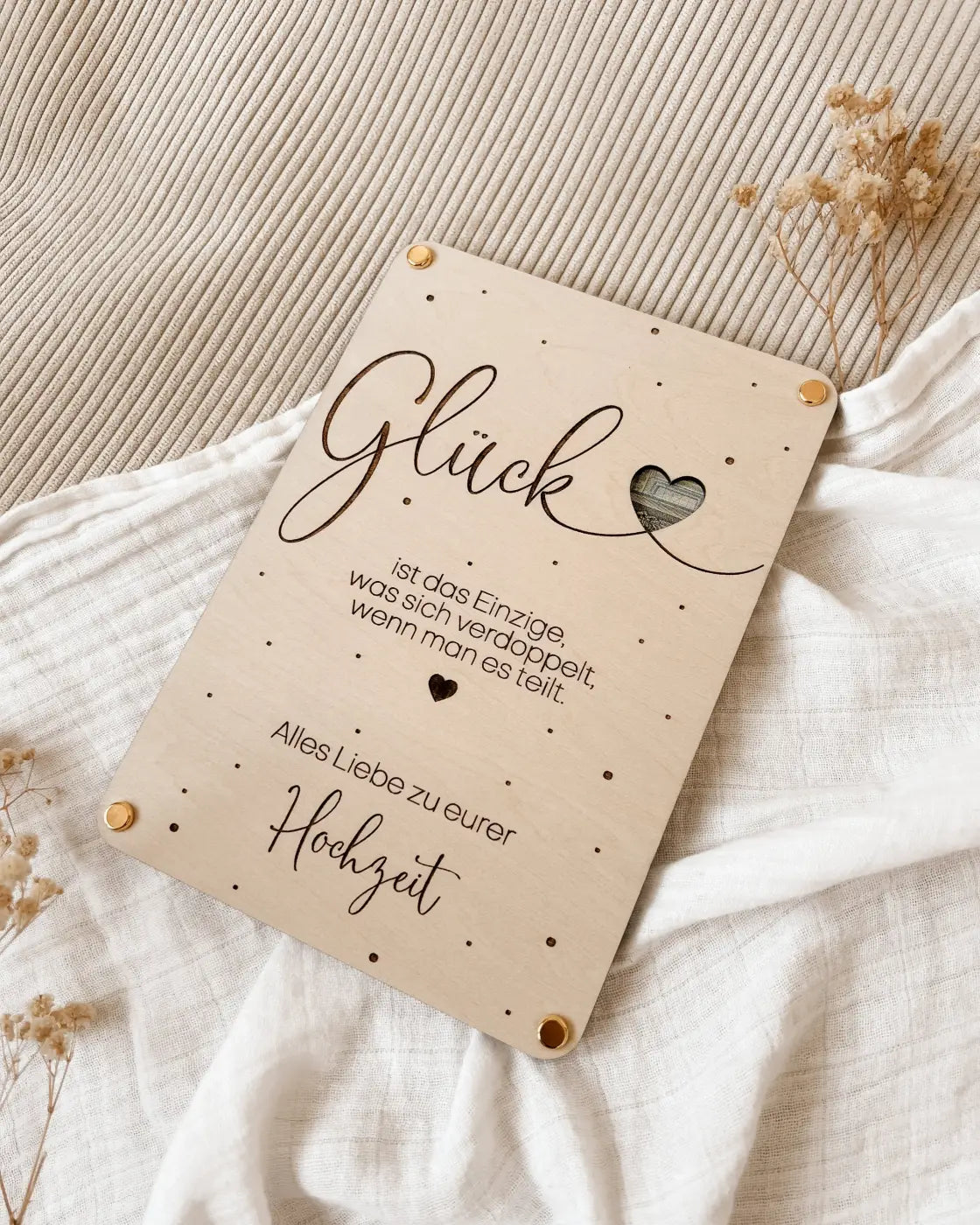 Geldgeschenk zur Hochzeit aus Holz