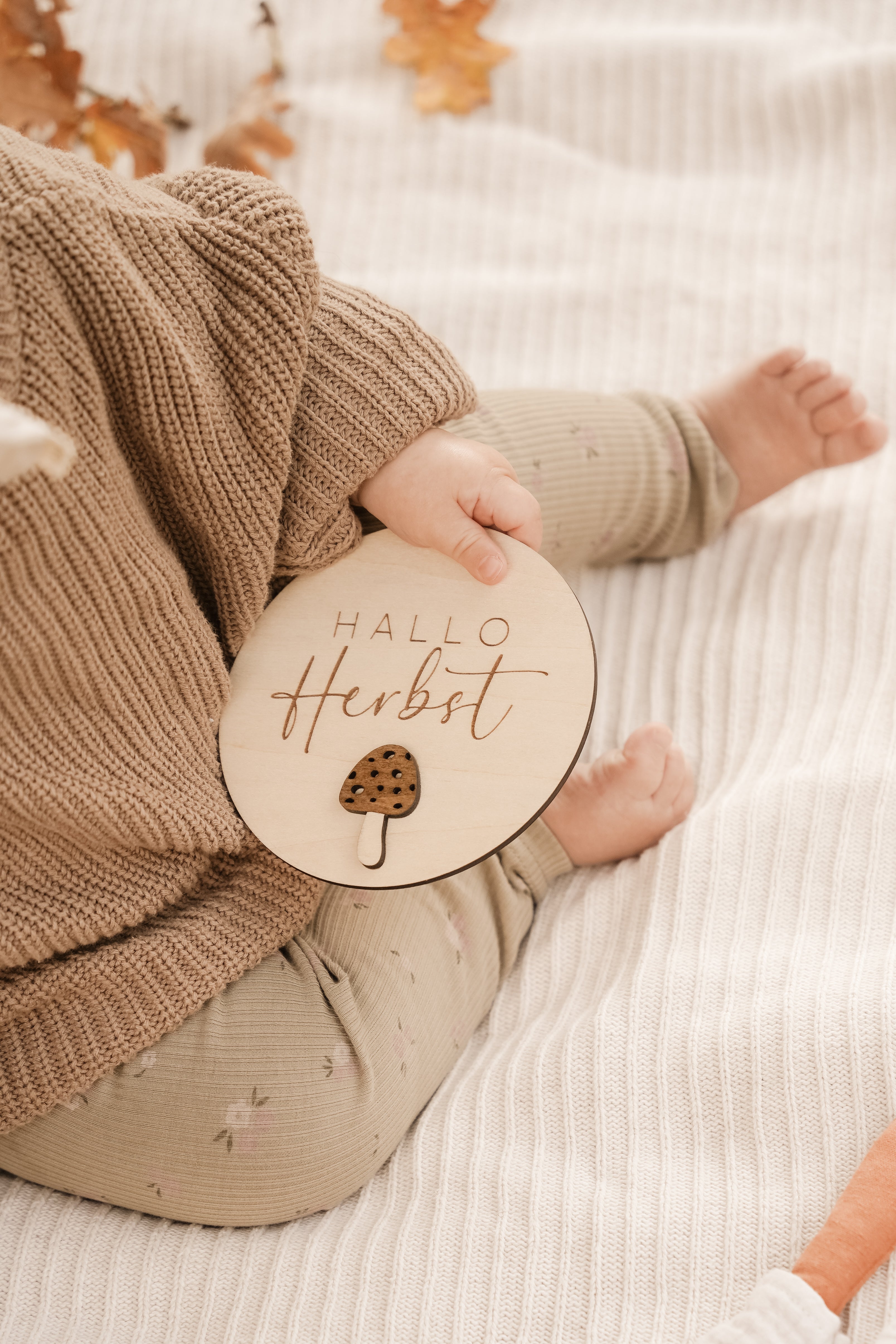 Hallo Herbst Holztafel