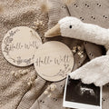 Hallo Welt Meilensteinkarte - Holzschilder für unvergessliche Baby-Momente