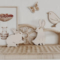 Hase aus Holz Wanddeko für Kinderzimmer, Babyzimmer, 3D Wandtattoo - BohoWildflowerVibes