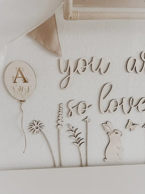 Hase aus Holz Wanddeko für Kinderzimmer, Babyzimmer, 3D Wandtattoo - BohoWildflowerVibes