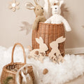 Hasen aus Holz floral - Hase
