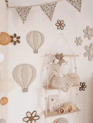 Heißluftballon - Beige, Birke - BohoWildflowerVibes