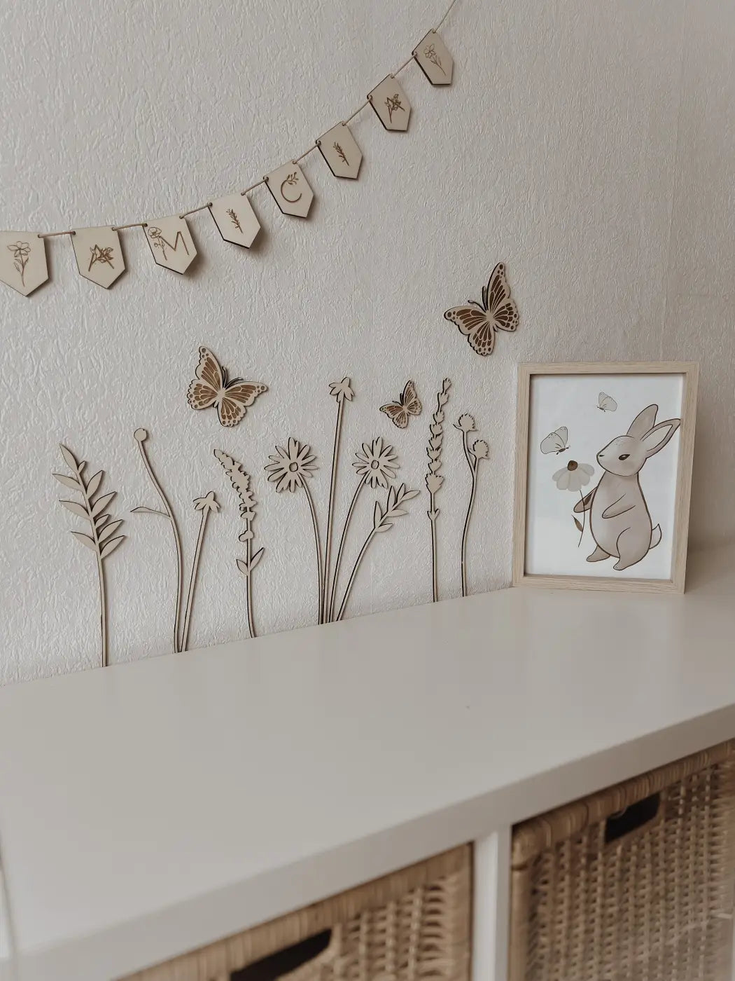 Kleine personalisierte Wimpelkette mit Wunschmotiven