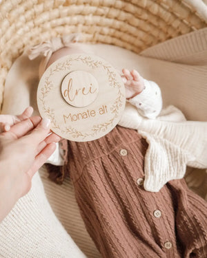 Meilensteine Baby Erstes Jahr – Hochwertiges 12-Monats-Fotoset aus Holz