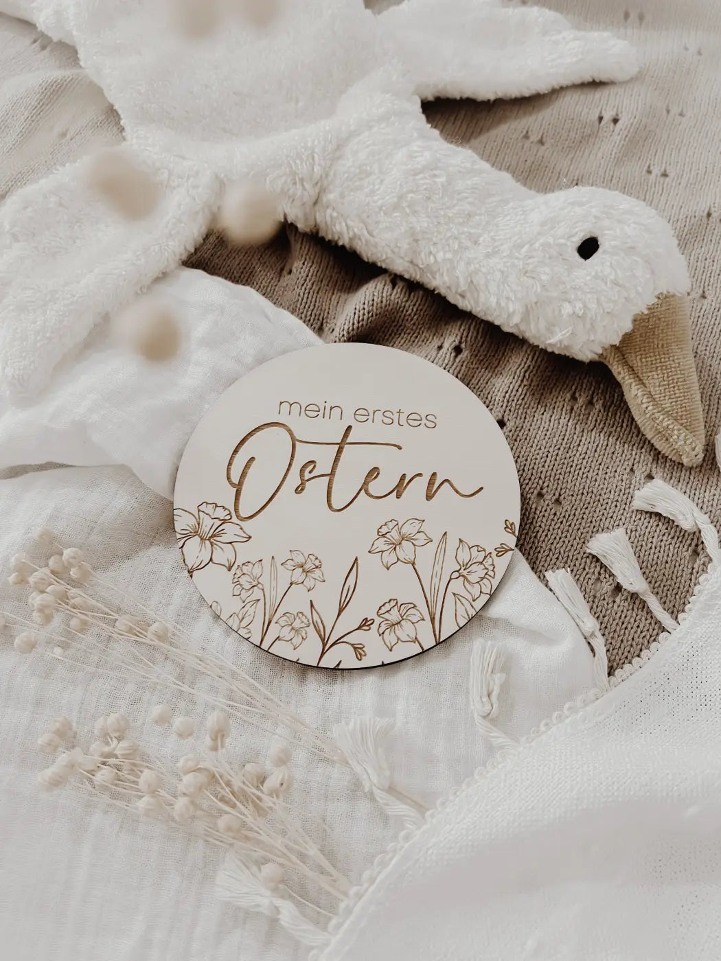 Meilensteinkarte - mein erstes Ostern - Narzissen - BohoWildflowerVibes