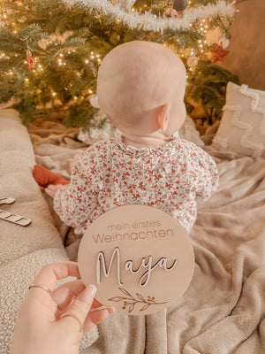 Meilensteinkarte - mein erstes Weihnachten personalisiert