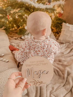 Meilensteinkarte - mein erstes Weihnachten personalisiert