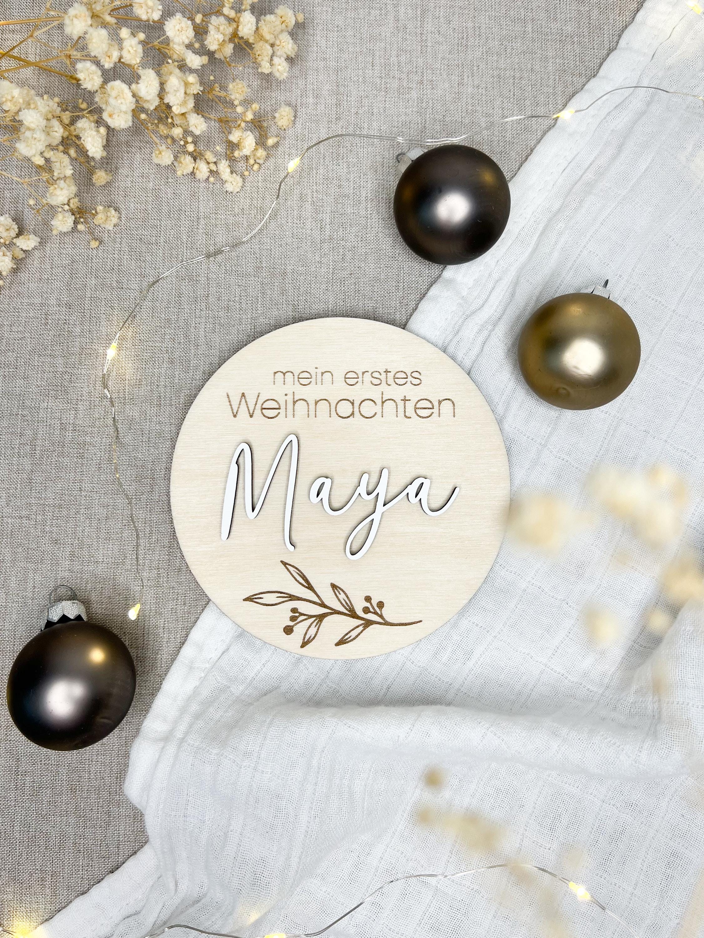 Meilensteinkarte - mein erstes Weihnachten personalisiert - BohoWildflowerVibes