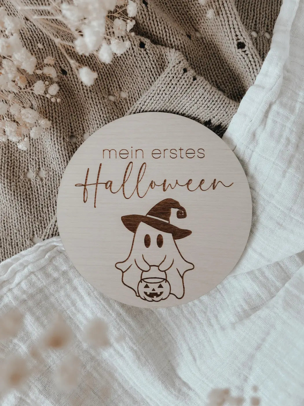 mein erstes Halloween Tafel aus Holz - BohoWildflowerVibes