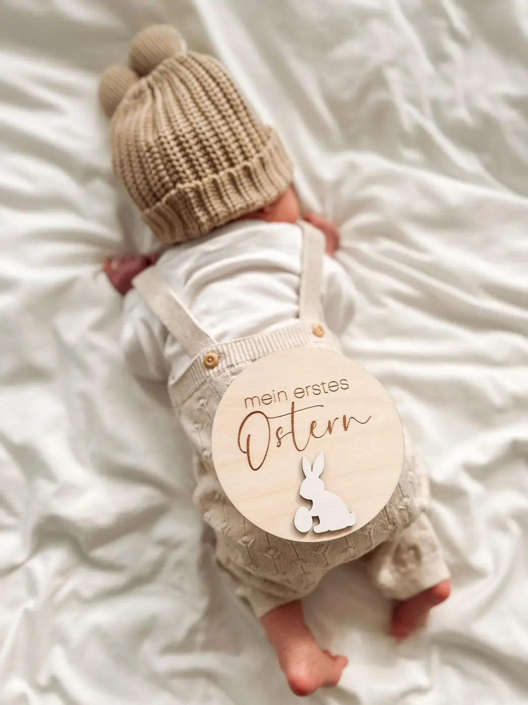 Mein erstes Ostern Meilensteinkarte - Hase weiß, Baby - BohoWildflowerVibes
