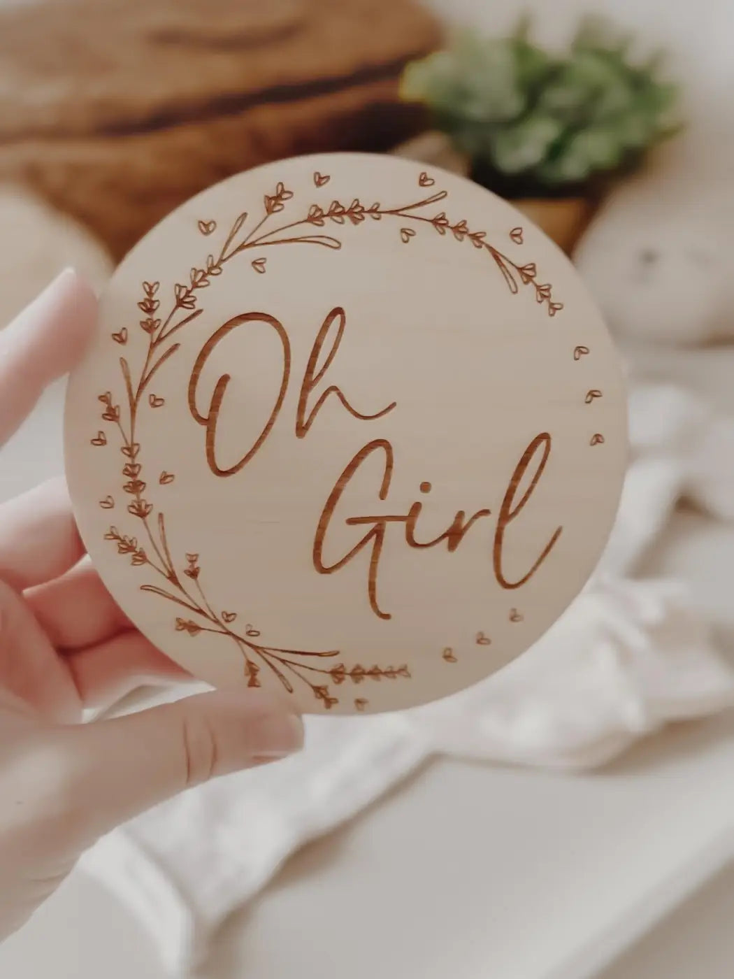 Oh Girl Meilensteintafel aus Holz - BohoWildflowerVibes