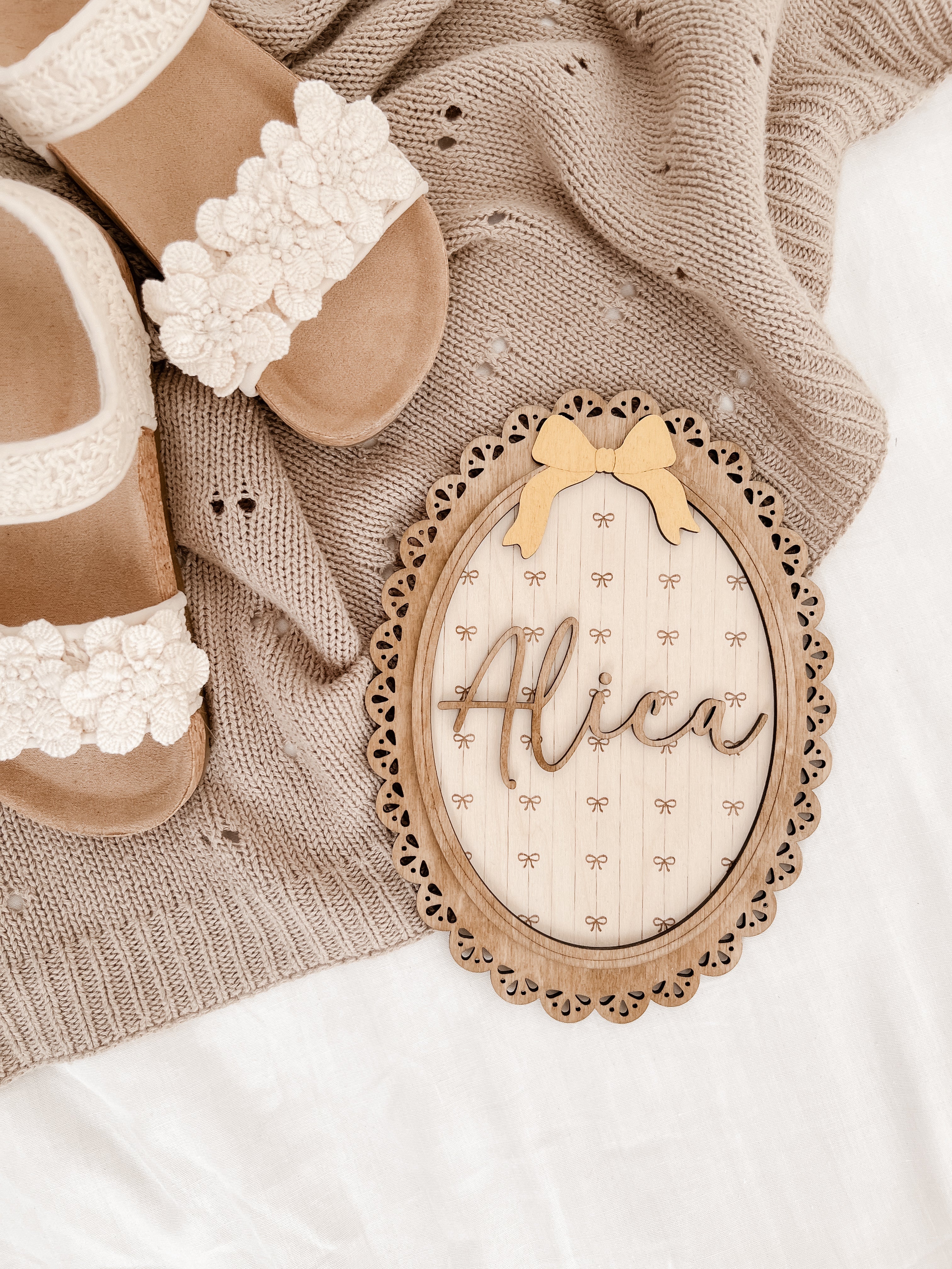 Personalisierte Holztafel im Vintagestil