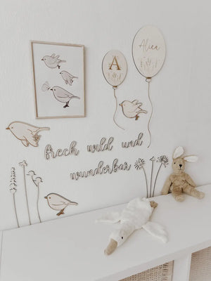 Personalisierter Ballon aus Holz - BohoWildflowerVibes