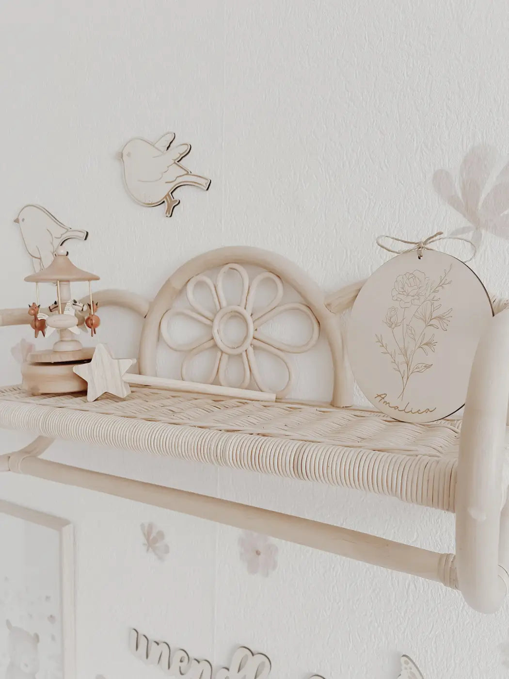 Personalisiertes Holzschild mit Geburtsblume, 12 Motive - BohoWildflowerVibes