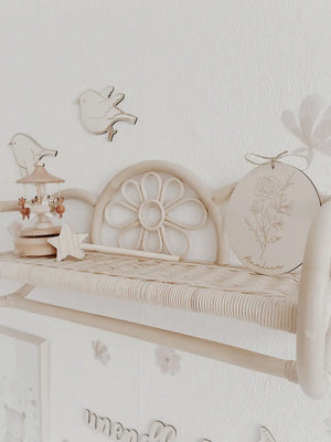 Personalisiertes Holzschild mit Geburtsblume, 12 Motive - BohoWildflowerVibes